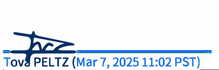 Digital signature of Tova Peltz.